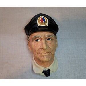 Vintage Bossons Chalkware Head SEA CAPTAIN 1972 Hand Painted Wall Sculpture UK